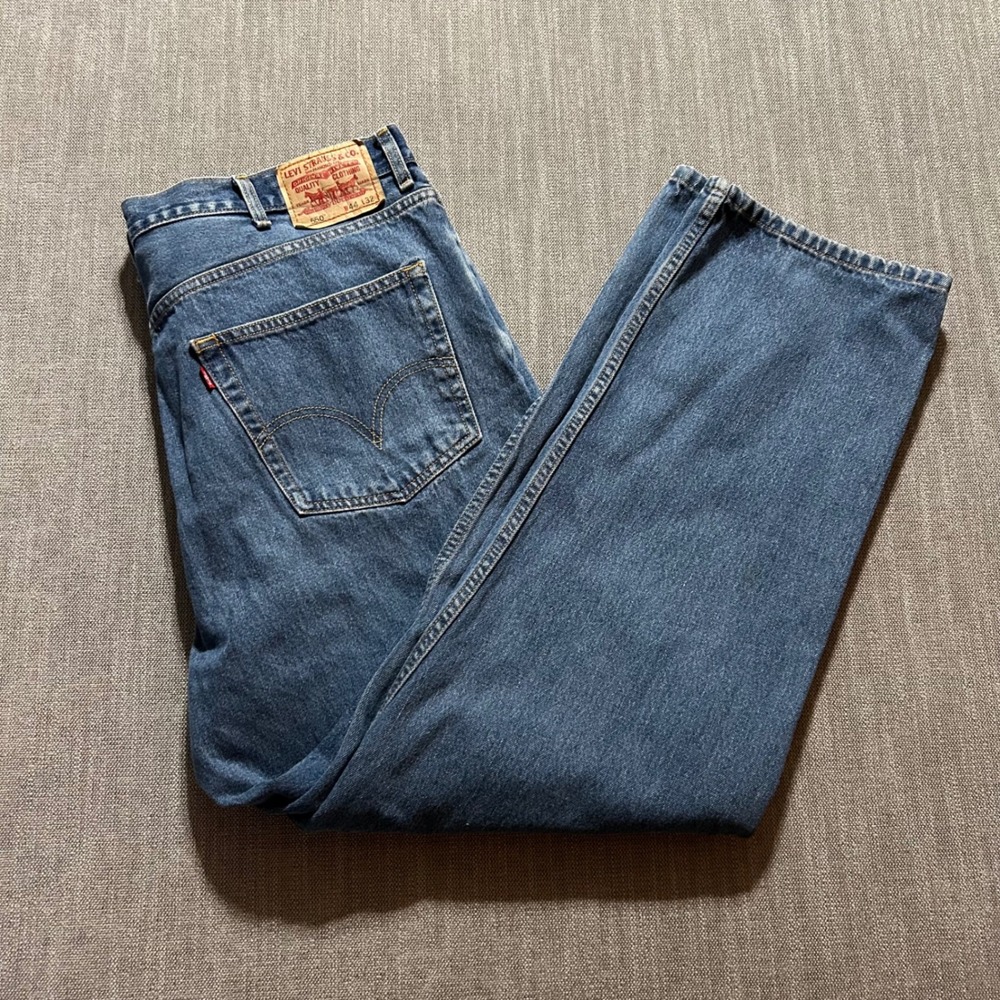 Levis 550 Relaxed Fit Mens Jeans Blue Denim W44 L32 Medium Wash 100% Cotton